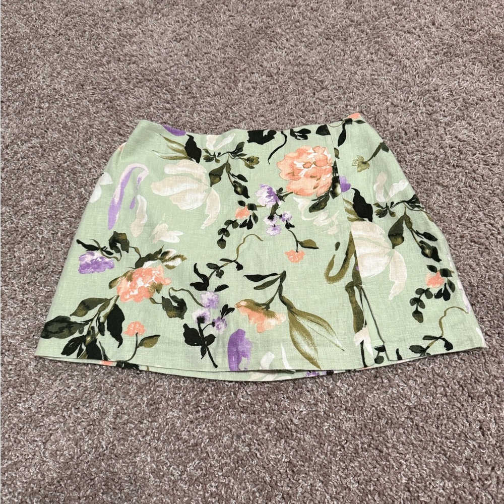 Floral Green Skort